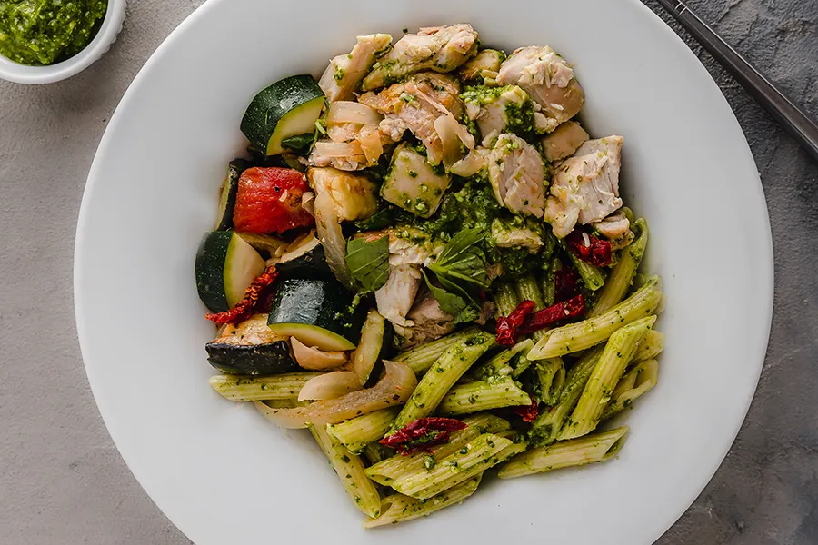 Creamy Tuscan Chicken with Italian Zucchini and Tomatoes-1